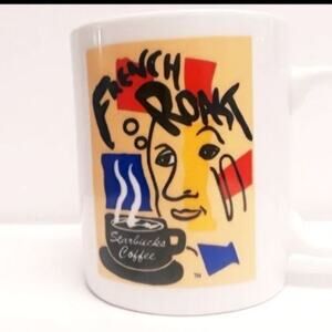 Rare Starbucks French Roast Abstract Face Coffee Cup Mug